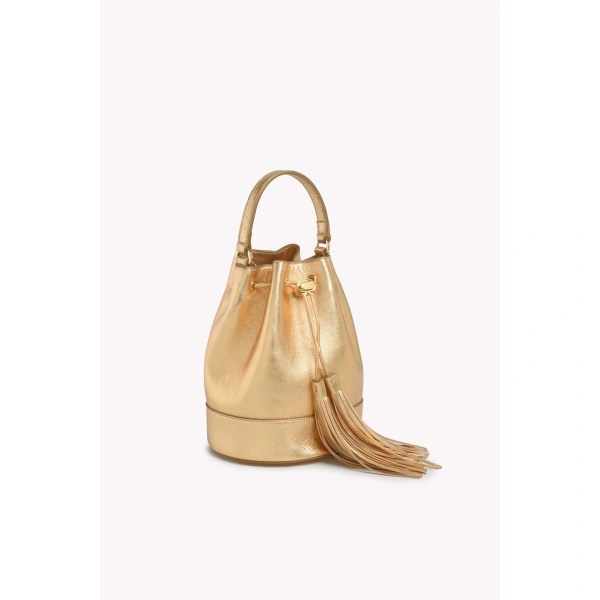 Gianvito Rossi Sienna Bucket Bag in Gold, view 2 | Bucket Bags