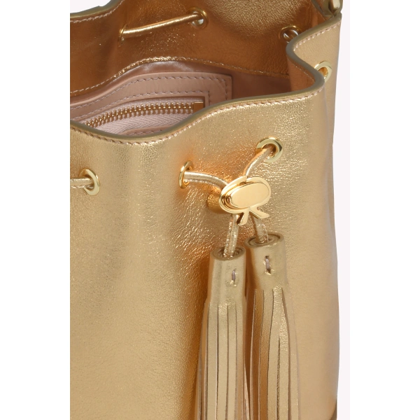 Gianvito Rossi Sienna Bucket Bag in Gold, view 4 | Bucket Bags