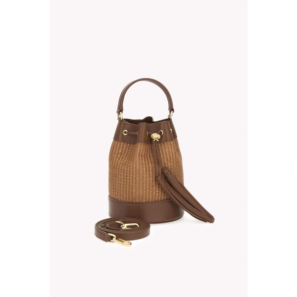 Gianvito Rossi Sienna Bucket Bag in Tan, view 3 | Bucket Bags