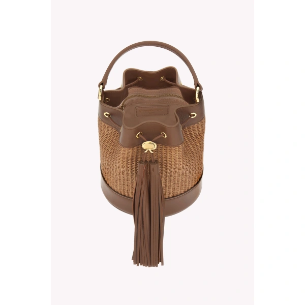 Gianvito Rossi Sienna Bucket Bag in Tan, view 4 | Bucket Bags