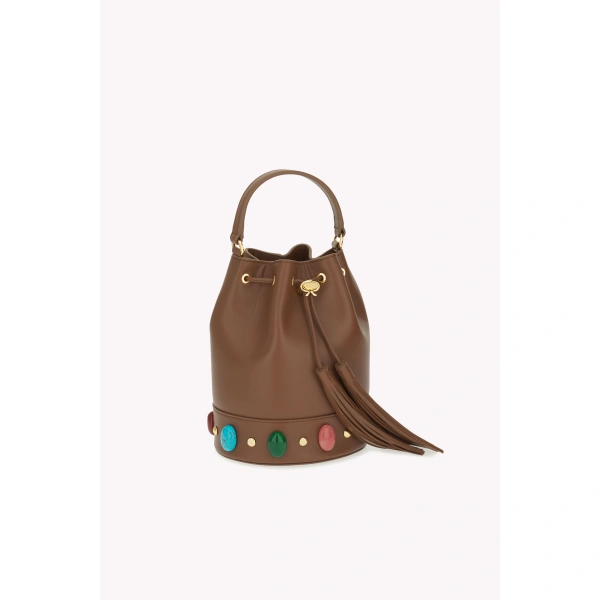 Gianvito Rossi Sienna Shanti Bucket Bag in Tan, view 2 | Bucket Bags