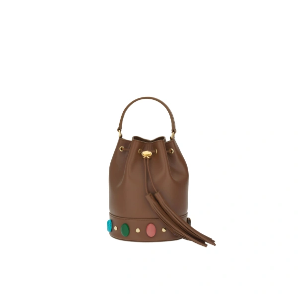 Gianvito Rossi Sienna Shanti Bucket Bag in Tan | Bucket Bags