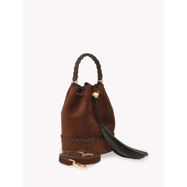 Gianvito Rossi Sienna Zaira Bucket Bag in Brown, view 3 | Bucket Bags