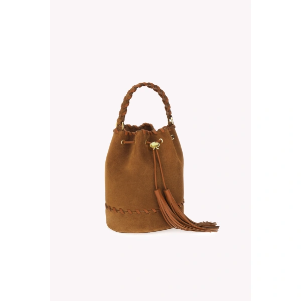 Gianvito Rossi Sienna Zaira Bucket Bag in Tan, view 2 | Bucket Bags