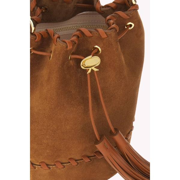 Gianvito Rossi Sienna Zaira Bucket Bag in Tan, view 4 | Bucket Bags