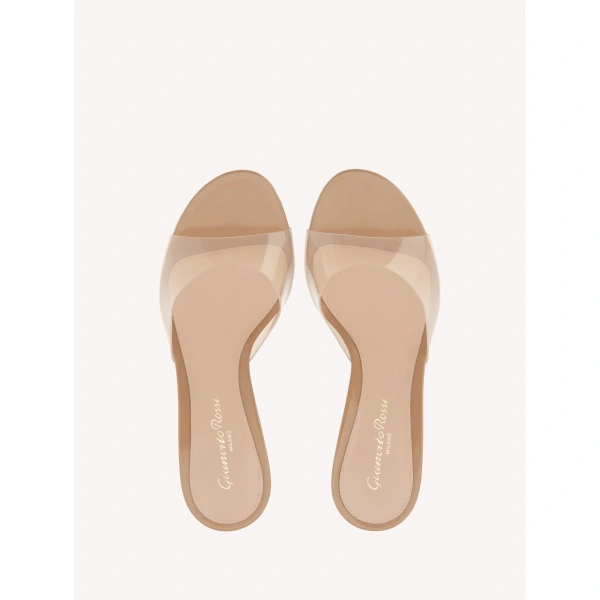 Gianvito Rossi Sofia 70 Mules in Pink Plexi, view 3 | Mules