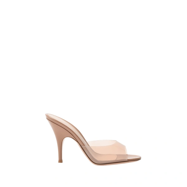 Gianvito Rossi Sofia 95 Mules in Pink Plexi | Mules