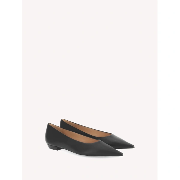 Gianvito Rossi Sofia Ballet Flats in Black Leather, view 2 | Ballet Flats