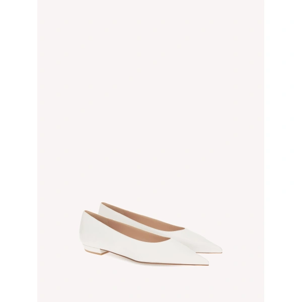 Gianvito Rossi Sofia Ballet Flats in Off White Leather, view 2 | Ballet Flats