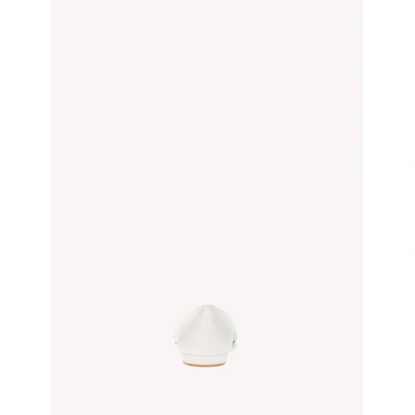 Gianvito Rossi Sofia Ballet Flats in Off White Leather, view 4 | Ballet Flats