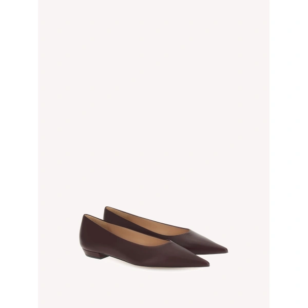 Gianvito Rossi Sofia Ballet Flats in Red Leather, view 2 | Ballet Flats