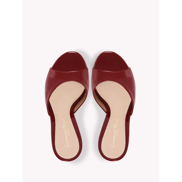 Gianvito Rossi Sofia Mules in Red Glossy Nappa, view 3 | Mules