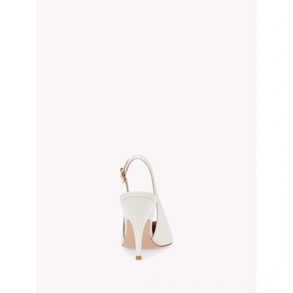 Gianvito Rossi Sofia Slingbacks in Off White Leather, view 4 | Slingbacks