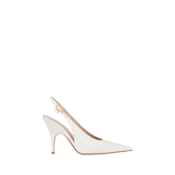 Gianvito Rossi Sofia Slingbacks in Off White Leather | Slingbacks
