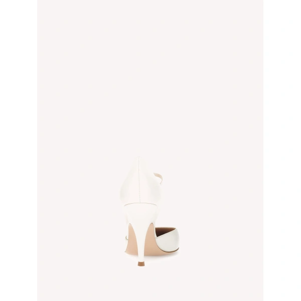 Gianvito Rossi Sofia d'Orsay Pumps in Off White Leather, view 4 | Pumps