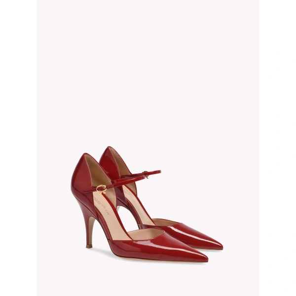 Gianvito Rossi Sofia d'Orsay Pumps in Red Glossy Nappa, view 2 | Pumps