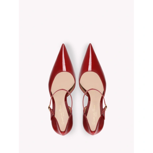 Gianvito Rossi Sofia d'Orsay Pumps in Red Glossy Nappa, view 3 | Pumps