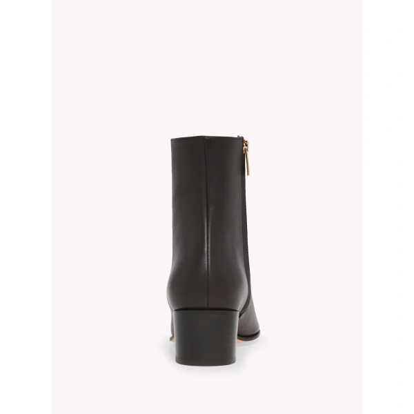 Gianvito Rossi Spencer Ankle Boots in Mocha Leather, view 4 | Ankle Boots