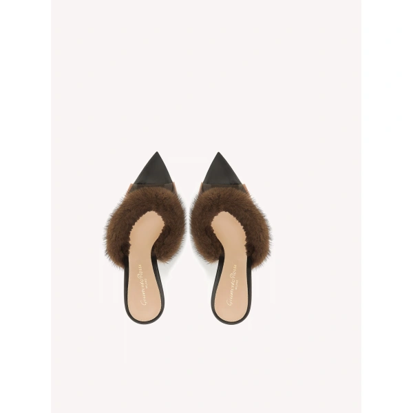 Gianvito Rossi Tanya Mules in Brown Nappa, view 3 | Mules