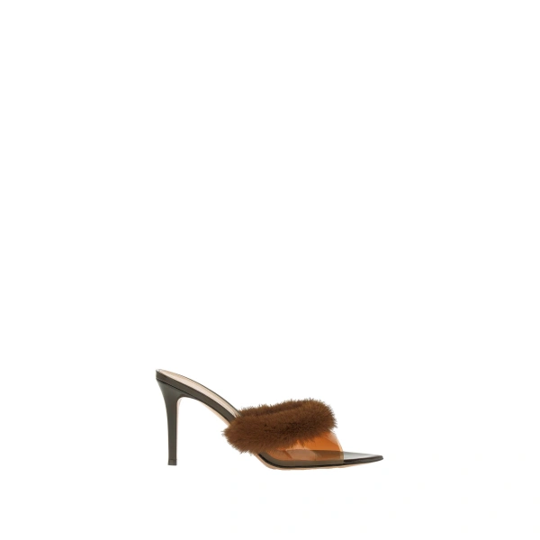 Gianvito Rossi Tanya Mules in Brown Nappa | Mules