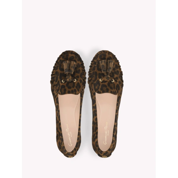 Gianvito Rossi Thèa Flats in Brown Suede, view 3 | Flats