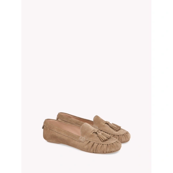Gianvito Rossi Thèa Flats in Camel Suede, view 2 | Flats