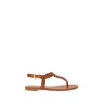 Gianvito Rossi Ubud 05 Flat Thong Sandals in Brown Nappa | Sandals
