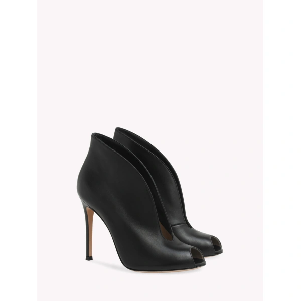 Gianvito Rossi Vamp Ankle Boots in Black Nappa, view 2 | Ankle Boots
