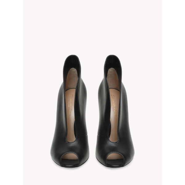 Gianvito Rossi Vamp Ankle Boots in Black Nappa, view 3 | Ankle Boots