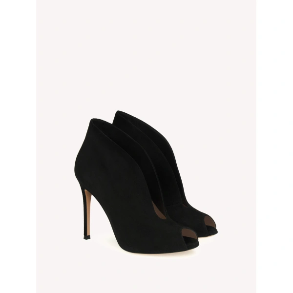 Gianvito Rossi Vamp Ankle Boots in Black Suede, view 2 | Ankle Boots