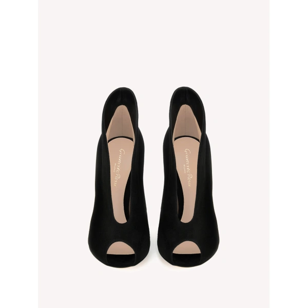 Gianvito Rossi Vamp Ankle Boots in Black Suede, view 3 | Ankle Boots