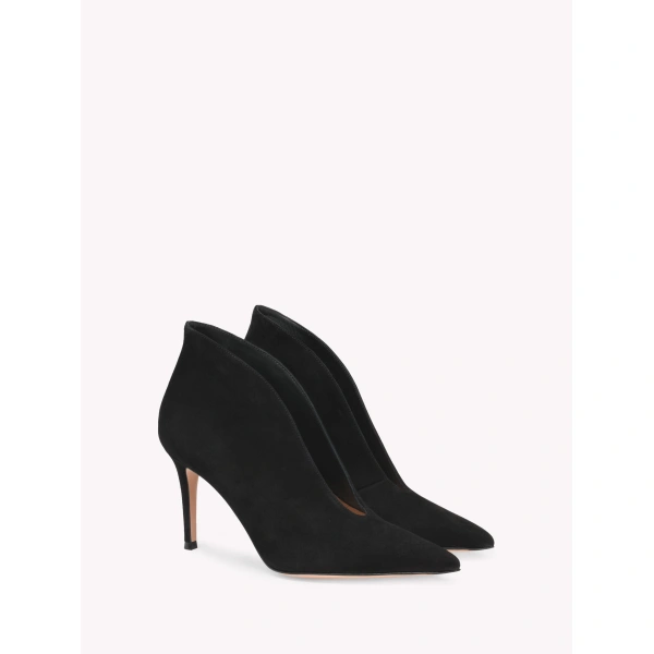 Gianvito Rossi Vania Ankle Boots in Black Suede, view 2 | Ankle Boots