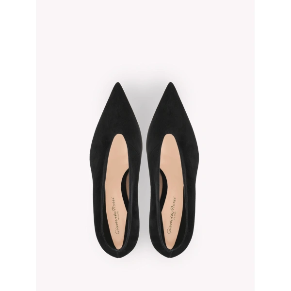 Gianvito Rossi Vania Ankle Boots in Black Suede, view 3 | Ankle Boots