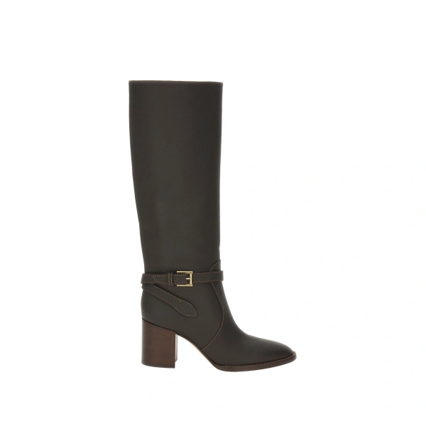 Gianvito Rossi Varenne 70 Knee-High Boots in Mocha Leather | Knee-High Boots
