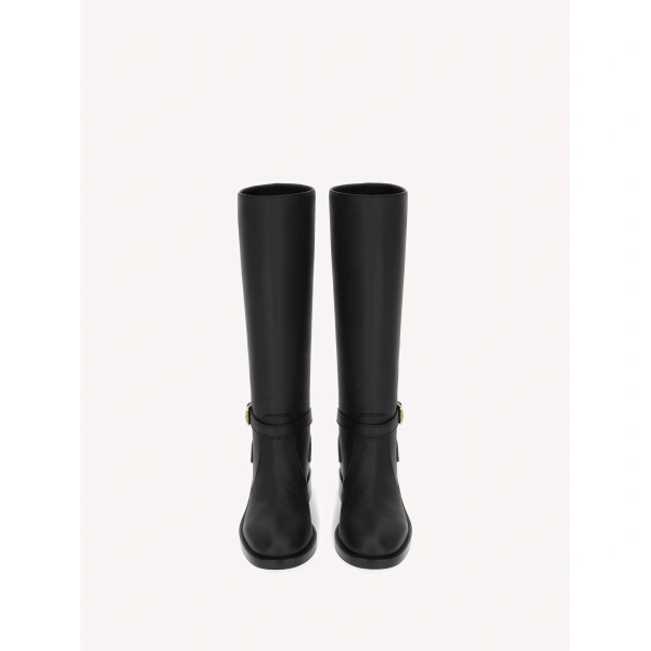 Gianvito Rossi Varenne Knee-High Boots in Black Leather, view 3 | Knee-High Boots