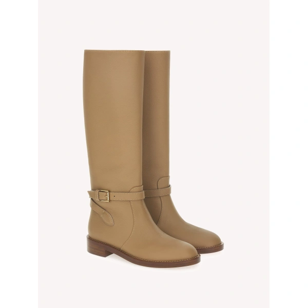 Gianvito Rossi Varenne Knee-High Boots in Camel Suede, view 2 | Knee-High Boots