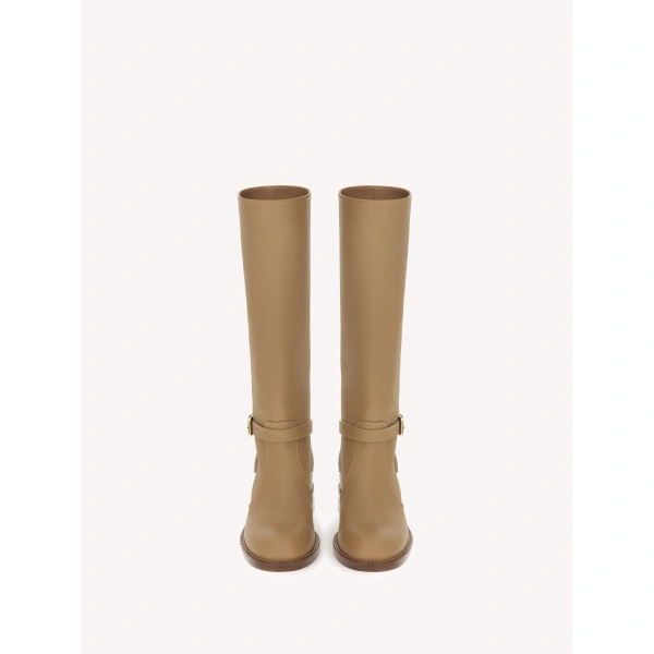 Gianvito Rossi Varenne Knee-High Boots in Camel Suede, view 3 | Knee-High Boots