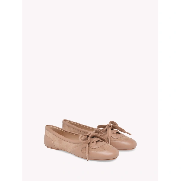Gianvito Rossi Vault Flats in Pink Suede, view 2 | Flats