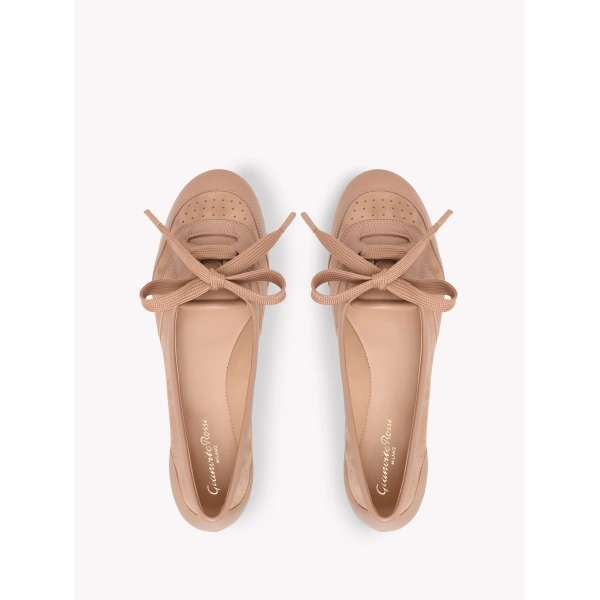 Gianvito Rossi Vault Flats in Pink Suede, view 3 | Flats