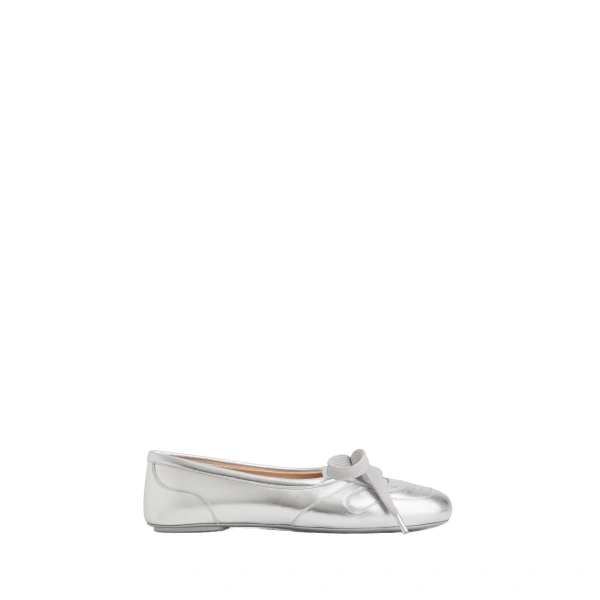 Gianvito Rossi Vault Flats in Silver Nappa | Flats