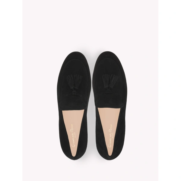 Gianvito Rossi Vittoria Loafers in Black Suede, view 3 | Loafers