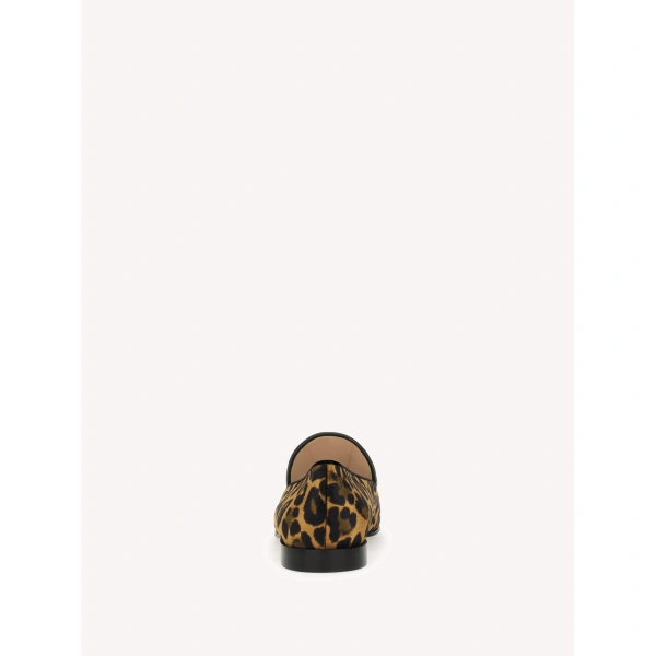 Gianvito Rossi Vittoria Loafers in Leopard Print Fabric, view 4 | Loafers