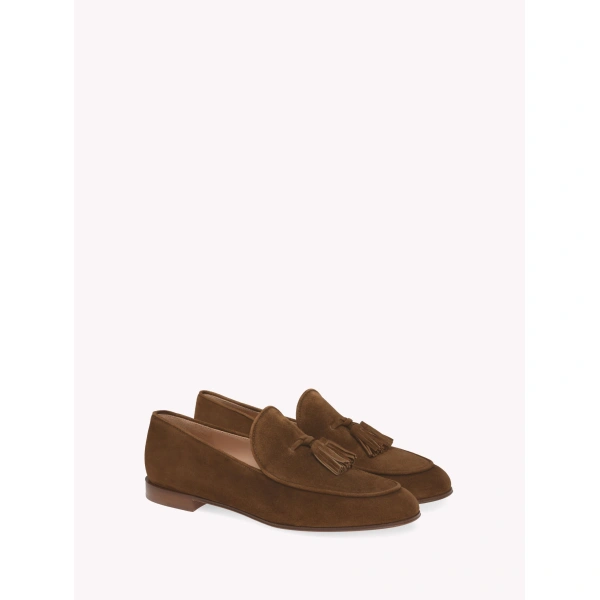 Gianvito Rossi Vittoria Loafers in Texas Suede, view 2 | Loafers