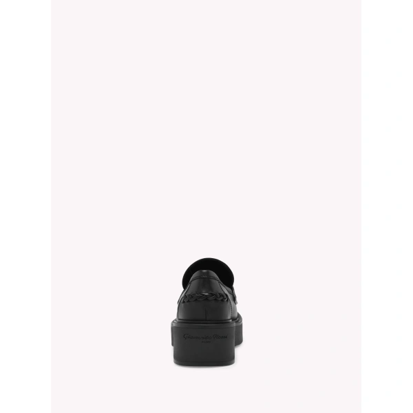 Gianvito Rossi Yuna Loafers in Black Leather, view 4 | Loafers