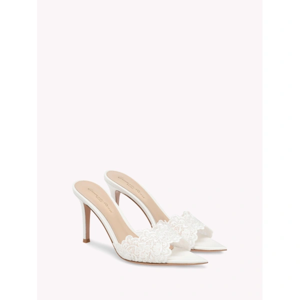 Gianvito Rossi Yvonne Mules in White, view 2 | Mules
