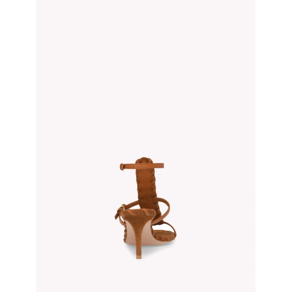 Gianvito Rossi Zaira 70 Sandals in Brown Suede, view 4 | Sandals