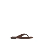 Gianvito Rossi Zaira Flat Thong Sandals in Brown Suede | Sandals