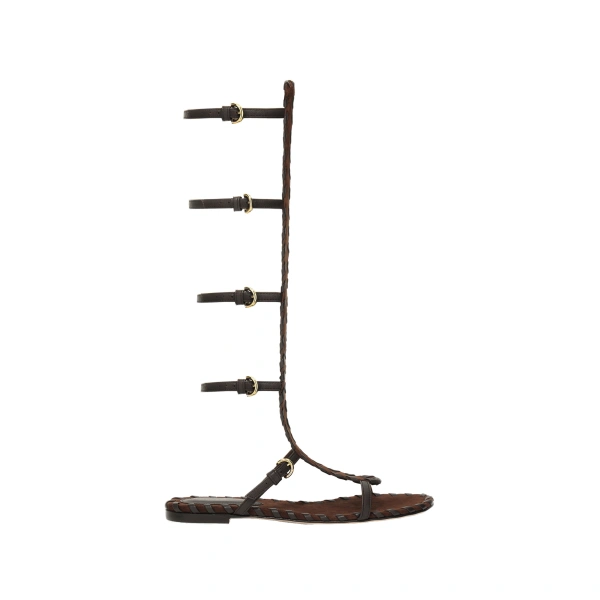Gianvito Rossi Zaira Gladiator Sandals in Brown Suede | Sandals