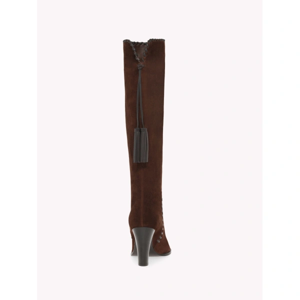 Gianvito Rossi Zaira Knee-High Boots in Brown Suede, view 4 | Knee-High Boots