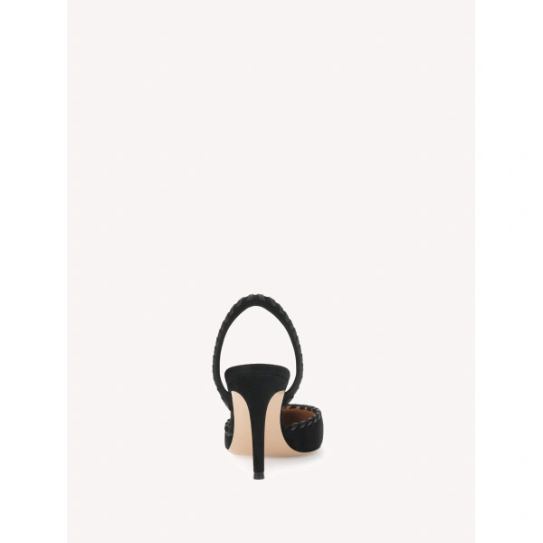 Gianvito Rossi Zaira Slingbacks in Black Suede, view 4 | Slingbacks